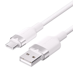 Câble USB-C 2.0 vers USB-A Vention 3 A 60 W - 1 m - Tressé - Blanc