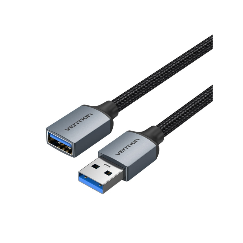 Câble Vention USB-A 3.0 mâle vers USB 3.0 femelle - 3 m - Tressé - Gris