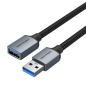 Câble Vention USB-A 3.0 mâle vers USB 3.0 femelle - 3 m - Tressé - Gris