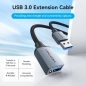 Câble Vention USB-A 3.0 mâle vers USB 3.0 femelle - 3 m - Tressé - Gris