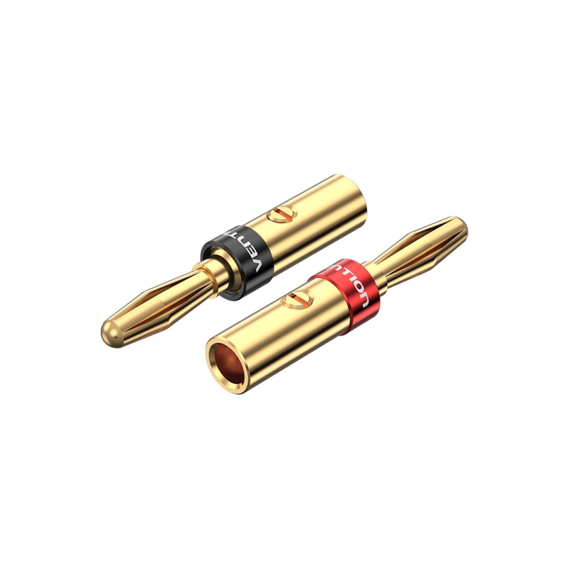 Pack de 2 connecteurs bananes plaqués or pour haut-parleurs Vention