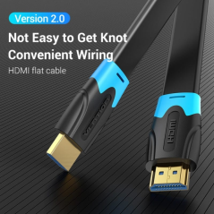Câble plat HDMI mâle vers HDMI mâle 2.0 4K Vention - 1 m - Noir