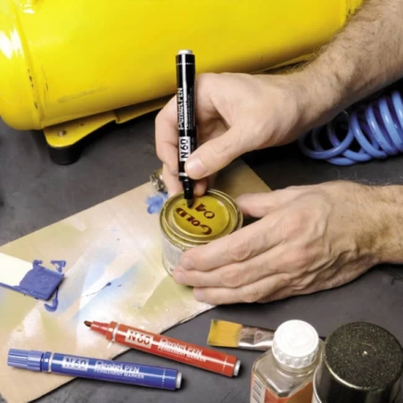 Lot de 12 marqueurs permanents Pentel N60 noir pointe biseautée