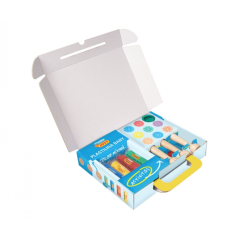 Kit de modelage en pâte à modeler Jovi My First avec 4 tablettes de pâte à modeler de 38 g + 3 tampons en bois - Super doux