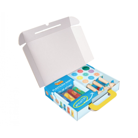 Kit de modelage en pâte à modeler Jovi My First avec 4 tablettes de pâte à modeler de 38 g + 3 tampons en bois - Super doux