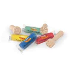 Kit de modelage en pâte à modeler Jovi My First avec 4 tablettes de pâte à modeler de 38 g + 3 tampons en bois - Super doux