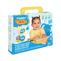 Jovi Mon premier kit de modelage en pâte à modeler avec 4 tablettes de pâte à modeler de 38 g + 3 rouleaux en bois - Super doux