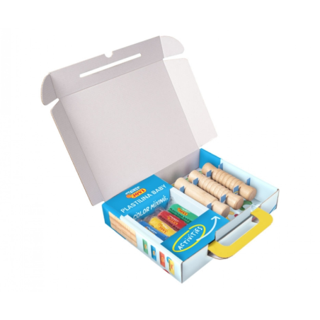 Jovi Mon premier kit de modelage en pâte à modeler avec 4 tablettes de pâte à modeler de 38 g + 3 rouleaux en bois - Super doux