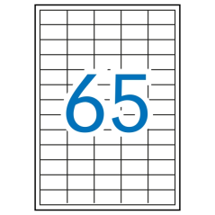 Pack de 6 500 étiquettes rectangulaires Apli 38 x 21,2 mm - 100 feuilles de 65 étiquettes - Adhésif amovible - Bords droits