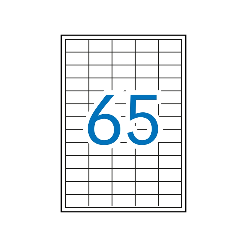 Pack de 6 500 étiquettes rectangulaires Apli 38 x 21,2 mm - 100 feuilles de 65 étiquettes - Adhésif amovible - Bords droits