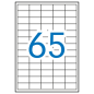 Pack de 6 500 étiquettes rectangulaires Apli 38 x 21,2 mm - 100 feuilles de 65 étiquettes - Adhésif amovible - Bords droits