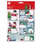 Apli Pack de 50 étiquettes adhésives de Noël pour cadeaux - Tailles et designs assortis - Espace pour écrire