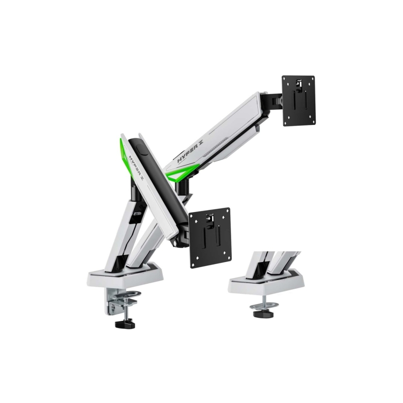 Support de bureau de jeu Aisens à contrepoids pivotant et inclinable pour moniteur-TV 16 kg - 3 pivots - 2 bras - 17"-38"