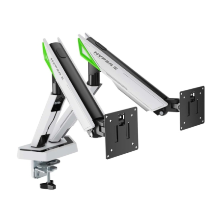 Support de bureau de jeu Aisens à contrepoids pivotant et inclinable pour moniteur-TV 16 kg - 3 pivots - 2 bras - 17"-38"