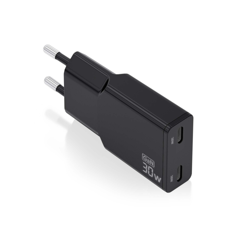 Chargeur Aisens Ultra Slim GaN 30W - 2xUSB-C PD3.0 QC4.0 - Noir