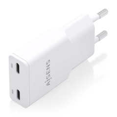✅ Chargeur GaN ultra fin Aisens 30 W - 2 x USB-C PD3.0 QC4.0 - Blanc couleur Blanc en stock
