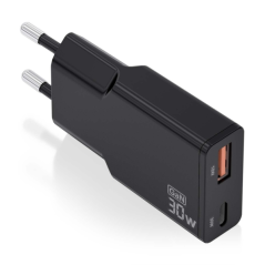 Chargeur GaN ultra fin Aisens 30 W - USB-C PD3.0 QC4.0 - USB-A QC3.0 N