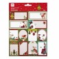 Apli Pack de 12 étiquettes adhésives de Noël pour cadeaux - Tailles et designs assortis - Espace pour écrire