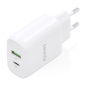 Chargeur Aisens GaN 30W - 1xUSB-C PD3.0 QC4.0 - 1xUSB-A QC3.0 - Blanc