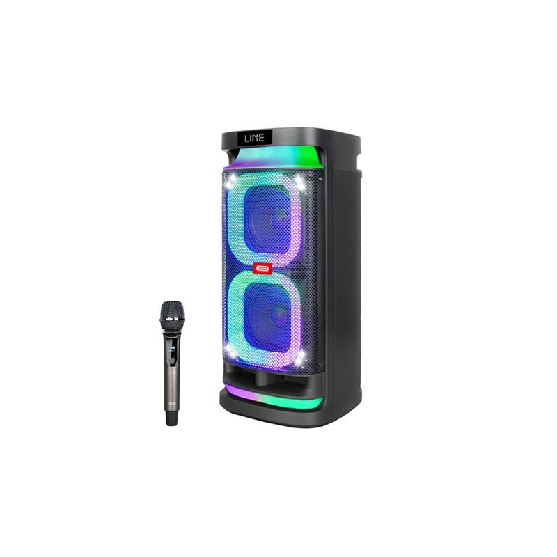 Enceinte Karaoké XO F58 - Bluetooth - 40W - Eclairage RGB - Microphone Sans Fil Inclus - Entrée pour Instruments et Microphones