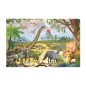 Apli Puzzle Fluorescent de 60 Pièces 6x6cm - Thème Dinosaures - Effet Fluorescent qui Révèle des Dessins Cachés - Poster pour