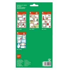 Apli Pack de 8 étiquettes adhésives de Noël pour cadeaux - Tailles et designs assortis - Espace pour écrire
