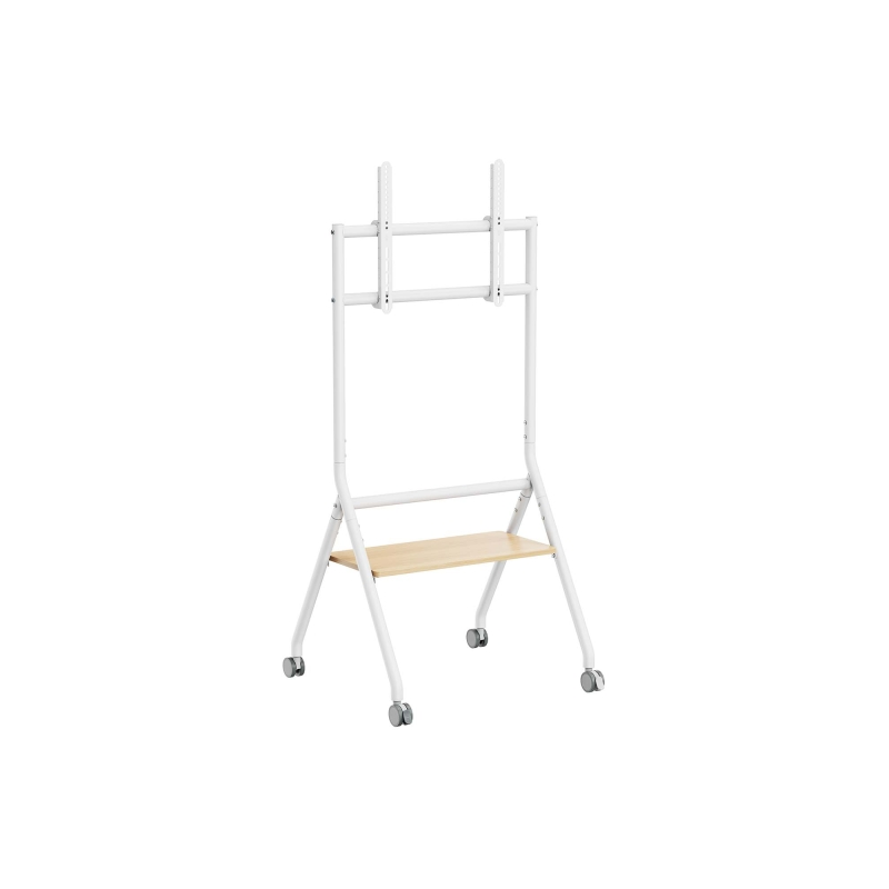 Support de sol Aisens ECO avec roulettes - 1 plateau pour écran interactif/TV 80 kg 37-86 - Couleur blanc/bois
