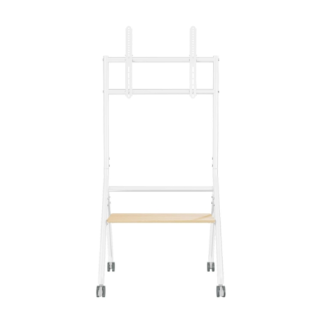 Support de sol Aisens ECO avec roulettes - 1 plateau pour écran interactif/TV 80 kg 37-86 - Couleur blanc/bois