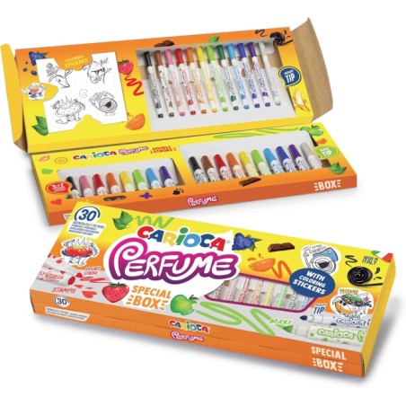 ✅ Carioca Parfum Pack de 30 Feutres Parfumés - 12 Pointe Moyenne, 10 Maxi Pointe et 8 Maxi Pointe et Pointe ave en stock