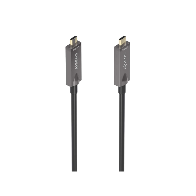 Câble Aisens USB 3.1 GEN2 10 Gbit/s AOC 4K à 60 Hz 3 A 60 W E-MARKER - Type USB-C/M-USB-C/M - 7,5 m - Noir