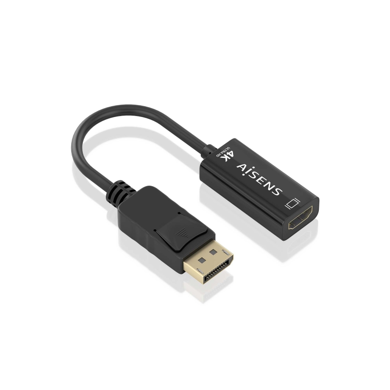 Convertisseur Aisens DISPLAYPORT vers HDMI 4K@60HZ - DP/M-HDMI/H - 15cm - Noir