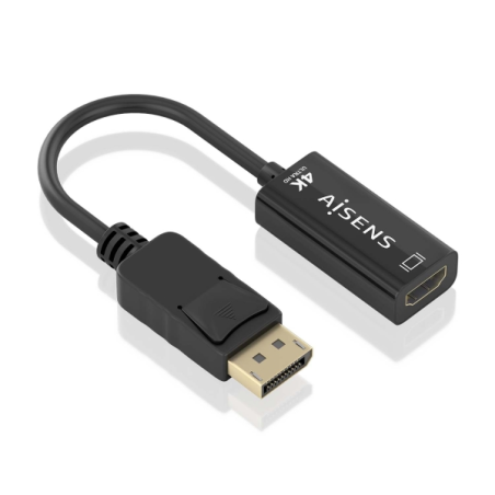 Convertisseur Aisens DISPLAYPORT vers HDMI 4K@60HZ - DP/M-HDMI/H - 15cm - Noir