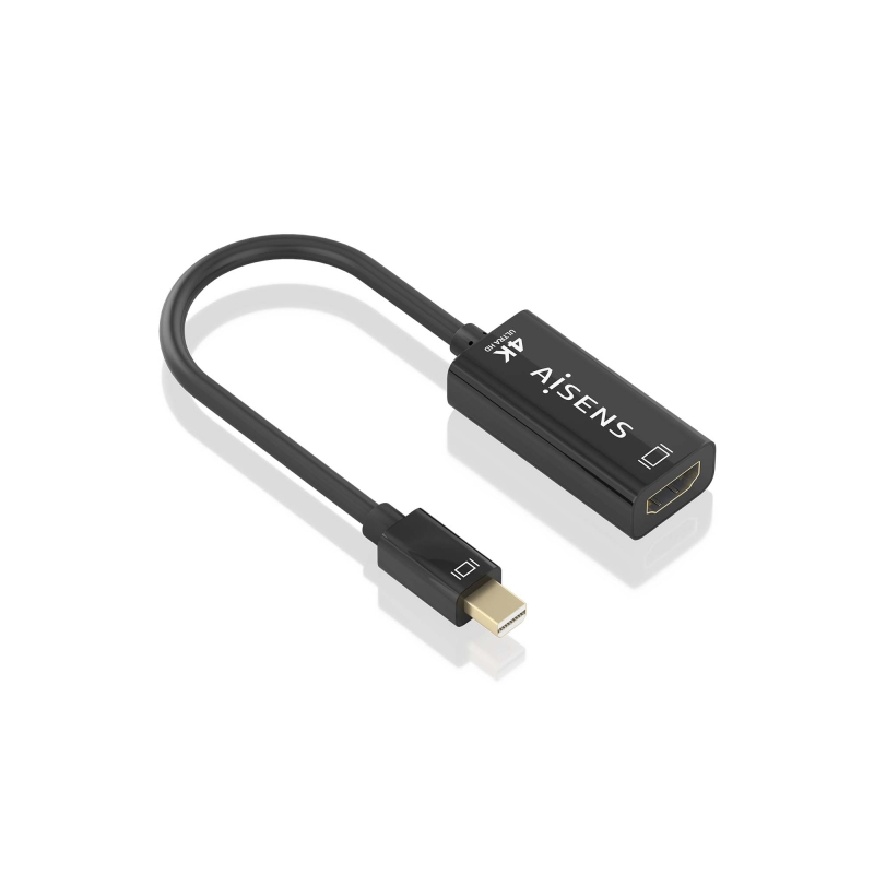 Convertisseur Aisens MINI DP vers HDMI 4K@60HZ - MINI DP/M-HDMI/H - 15cm - Noir