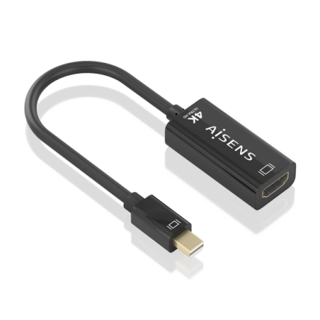 Convertisseur Aisens MINI DP vers HDMI 4K@60HZ - MINI DP/M-HDMI/H - 15cm - Noir
