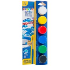✅ Carioca Kit de Peinture Pack avec 12 Aquarelles, 6 Temperas et 6 Temperas Solides + Bloc de 20 Feuilles A4 - C en stock