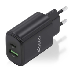 Chargeur Aisens 25W - 1xUSB-C PD3.0 - 1xUSB-A QC3.0 - Noir