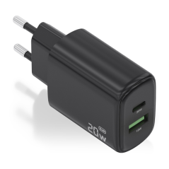 ✅ Chargeur Aisens GaN 20W - 1xUSB-C PD3.0 - 1xUSB-A QC3.0 - Noir couleur Noir en stock