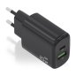 Chargeur Aisens GaN 20W - 1xUSB-C PD3.0 - 1xUSB-A QC3.0 - Noir