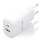 Chargeur Aisens GaN 20W - 1xUSB-C PD3.0 - 1xUSB-A QC3.0 - Blanc
