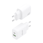 Chargeur Aisens GaN 20W - 1xUSB-C PD3.0 - 1xUSB-A QC3.0 - Blanc