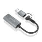 Convertisseur USB-A+USB-C vers HDMI Aisens Aluminium 1080P@60HZ - USB-A/M+USB-C/M-HDMI/H - 15cm - Gris