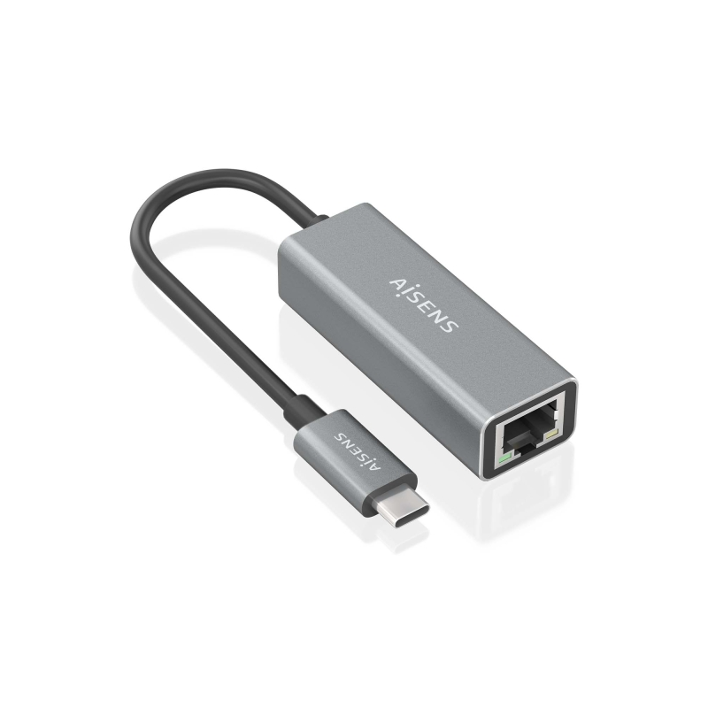 Convertisseur Aisens USB3.1 GEN1 USB-C vers Gigabit Ethernet 10/100/1000 MBPS - 15 cm - Gris