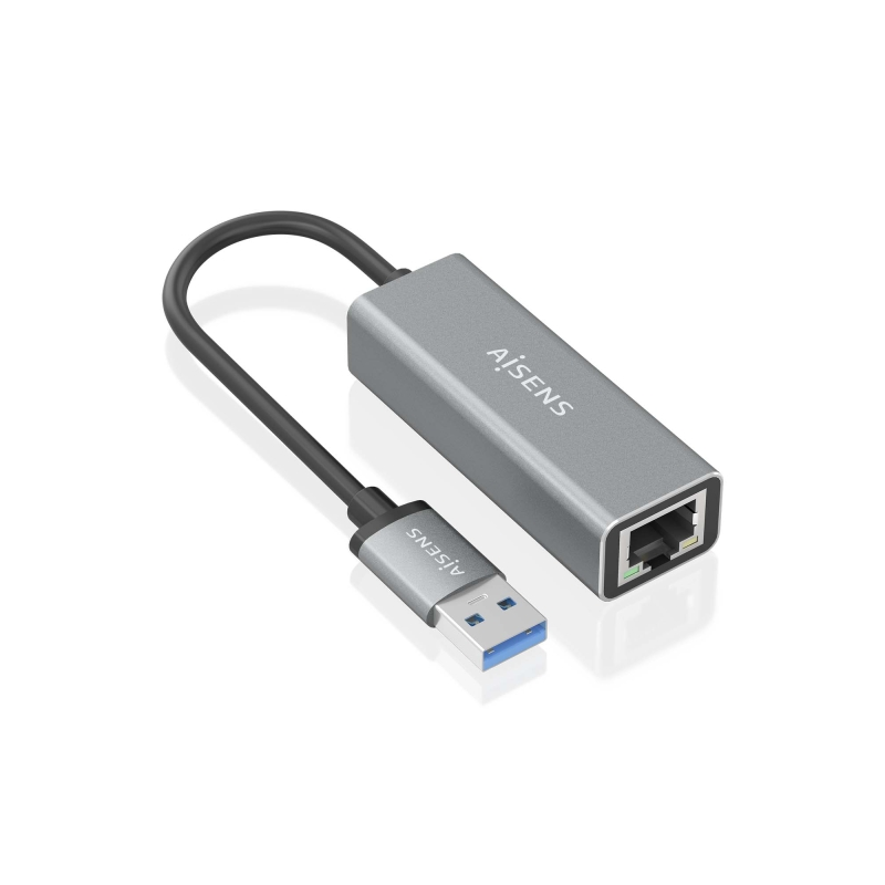 Convertisseur Aisens USB 3.0 vers Gigabit Ethernet 10/100/1000 MBPS - 15 cm - Gris