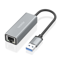 Convertisseur Aisens USB 3.0 vers Gigabit Ethernet 10/100/1000 MBPS - 15 cm - Gris