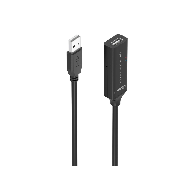 Câble d'extension USB 2.0 avec amplificateur Aisens - Type A/MA/H - 15 m - Noir