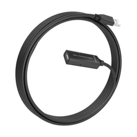 Câble d'extension USB 2.0 avec amplificateur Aisens - Type A/MA/H - 5,0 m - Noir