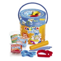 ✅ Carioca Baby Do Pack avec 8 Pastilles de Pâte à Modeler 40gr + 4 Moules + 2 Outils - Pot Pratique avec Poign en stock