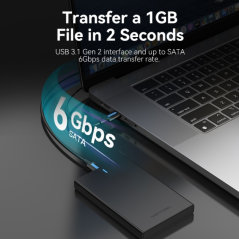 Boîtier Vention USB 3.1 Gen 2-C - Transfert 6 Gbps - UASP et Trim - Mode veille - Protection ABS - Installation facile