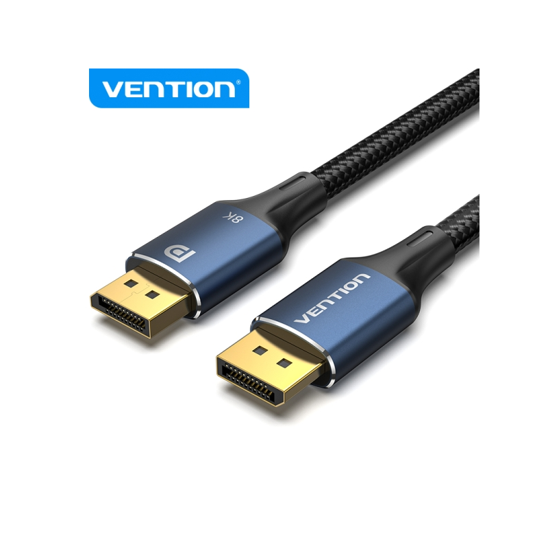 Câble Vention DisplayPort 1.4 8K Tressé - Résolution 8K@60Hz - 4K@144Hz - HDR - Compatible FreeSync/G-Sync - Couleur Bleu