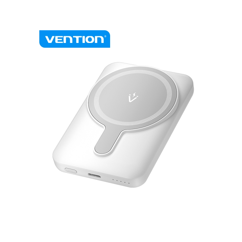 Vention PowerBank 5000mAh Magnétique Sans Fil - Double USB-C - 20W - Écran Lumineux - Chargement Rapide - Matériau Résistant